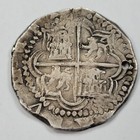 1589-1607 Cob 8 Reales Potosi Bolivia Assayer B Spanish Colonial Holed  j384