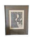 Charcoal Vintage Drawing Original Signed 1967 Frame 20  16 Inches