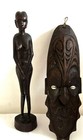  Oceanic Papua New Guinea Tribal Art Wood Mask african Ebony Woman Figurine Wall