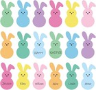 54pcs Easter Bunny Cutouts Colorful Rabbit Shape Paper Cutting With 100pcs Gl   