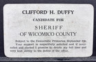 1930s Wicomico County  Maryland Campaign Card - Vote Clifford Duffy For Sheriff