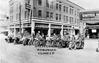 1923 Harley Davidson   Indian Motorcycle Dealership Lineup Panoramic 10x30 Photo