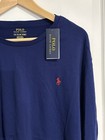 New Polo Ralph Lauren Crew T-shirt 2xl Navy Blue Long Sleeve Red Pony