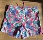 Vineyard Vines Mens Chappy Swim Trunks Pink Tropical Floral Seashell Size S