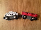Geoffrey Wooden Passenger Car And Caboose Made In 2003 Lot Of 2