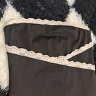 White Fox Strapless Slip Dress Black W  White Lace Trim  Size S Regular