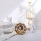 Small Vintage 3x3 Round Picture Frame  Mini Antique Ornate Circle Photo Frame  T