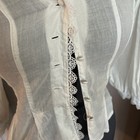 Antique  Vintage Prairie Edwardian Victorian White Blouse S 100  Cotton