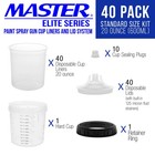 Mps Disposable Paint Spray Gun Cup Liners And Lid System  20 Ounce Kit  40 Pack