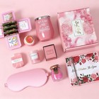 Spa Gift Basket With Bath Essentials- Pink Rose Relaxation Kit Set  Spa    