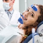 Dental Multi-adjustable Orthodontic Reverse Pull Headgear Facial Mascara Blue