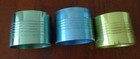Vintage Retro Three  3  Retro Anodized Multi-color Aluminum Napking Rings-f