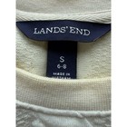 Lands End Quilted Cable Crew Neck Cream Sweatshirt Small Fisherman Coastal