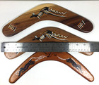 Lot Of 3 Wood Boomerangs Australian Aboriginal Wall Art Display Decor 12 Inches