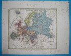 1831 Original Map Europe Lithuania Romania Italy Spain Romania Poland Germany