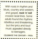 Rock N Roll Music Comes Of Age 1950 Mnh Us Postage Stamp 33 Cents Scotts 3187m