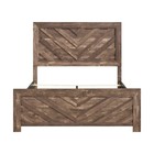 Rustic Brown Finish Contemporary Queen Size Panel Bed Wooden Bedroom Furniture 1