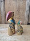 Hand Carved Wooden Toucan Bird Sculpture Tropical Folk Art Painted  Balsa Wood