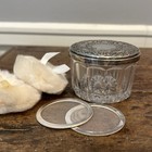 Vintage Towle Sterling Silver Powder Vanity Dresser Jar Crystal Glass