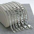 Real Solid 925 Sterling Silver Mens Boys Curb Cuban Bracelet Or Necklace Italy