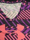 Under Armour I Loose Fit Short Sleeve Girl Youth Xl Pink Purple Athletic V Neck
