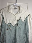 Vtg Arzberger Tracht   Mode Embroidered Mountain Climbers Bavarian Shirt Medium