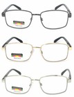 Progressive Reading Glasses 3 Strengths In 1 Reader Metal Frame Spring Temples