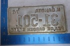 North Dakota License Plate Tag Nd 1975 1974 31-501 31 501 Natural Sticker