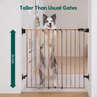 34  H Extra Tall Baby dog Gate  Walk-thru  Auto-close  Brown Wood  26-43  W