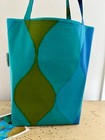 Seven Seas Purple Green Blue Vintage Cannon Tote Shopping Bag Reversable New