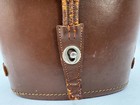 Vintage Civilian Style Brown Leather Binoculars Case W  Velvet Interior 15502