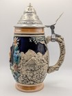 Hand Painted German Beer Stein - Made In Germany - Navy Blue