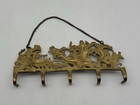 Vtg Brass Chariot Key Holder Hook Rack Neoclassical Goddess Cherub Wall Deco