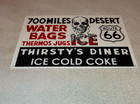 Vintage Thirsty s Diner Us Route 66 Truck Stop 12  Metal Gasoline   Oil Sign Car