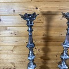 Pair Of 22 5  Vintage Cast Metal Candlestick Paw Footed Antique Brass Finish