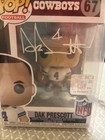 Dallas Cowboys Dak Prescott Autographed Funko Pop  67 In Soft Case Auto Signed