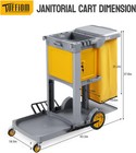 Janitorial Cart With Key-locking Cabinet  3-shelf Commercial Cleaning Cart New