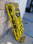 C 1940s Original Vintage Pyroil  a  Gas Racing Additive Can Rack Sign Oil Metal 