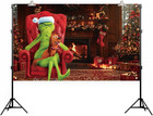 Christmas Photo Backdrop For Photography - Merry Christmas Banner  Xmas Winte   