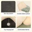 Cat Bed Cave Round Plush Fluffy Hooded Cat Bed Donut Self Warming Pet Dog Bed