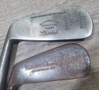 2 Antique Vintage Left Hand Lefty Hickory Wood Shaft Golf Club Vertex Grand Slam