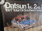 Datsun Australian Rally Race Poster Vintage 24 X 33  1977  Total Oil