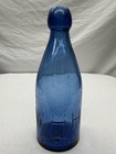 Antique 1860 s   whh  Cobalt Blue Squat Soda Bottle - Chicago  Illinois