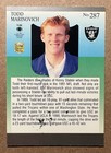 Todd Marinovich Autographed 1991 Ultra Rookie Football Card   287 Usc   Raiders