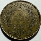 Tunisia - 2 Francs - Ah1360  1941  - Km-248 - Extra Fine - Free Usa Shipping 