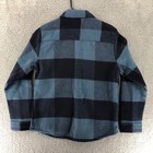 Vrst Wool Blend Navy Blue Plaid Shirt Jacket Flannel Men s Size Xl