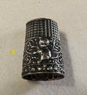 Vintage Sterling Silver Thimble - Kitten Cat Motif