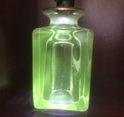 Vtg Barber Bottle W  Sprinkler Hand Painted Pheasant Uv Reactive Glass