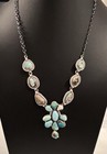 Southwestern Sterling And Multi Turquoise Necklace With Attached Pendant