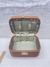 Vintage Brown Leather Mcm Train Case  Made In Italy  